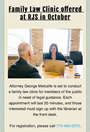 Thumbnail Of Family Law Clinic Offered at RJS in October